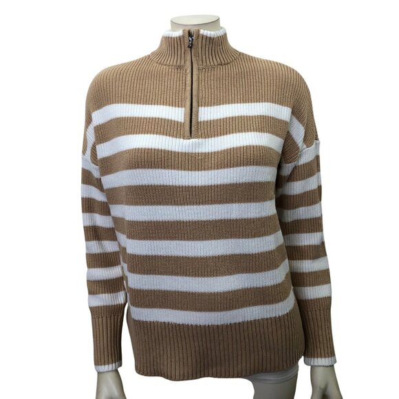 Lands' End Women's Quarter Zip Cotton Sweater Sm NWT‎ - Picture 2 of 7